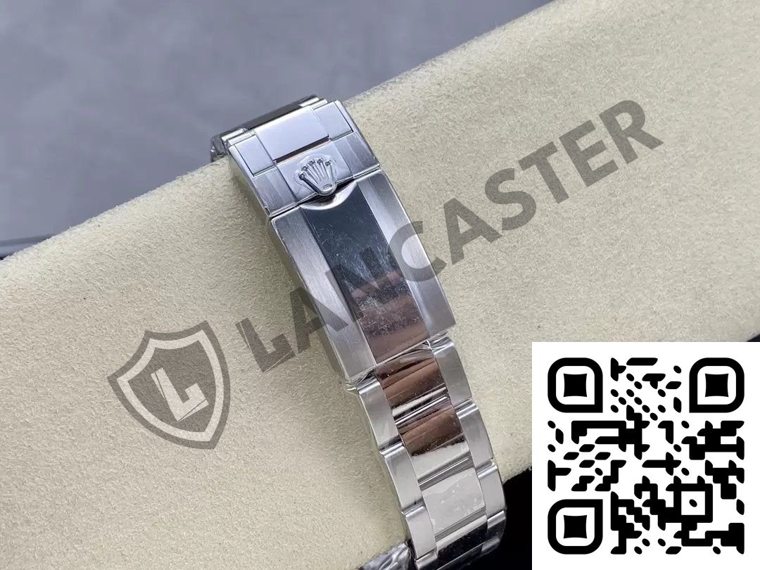 a silver watch with a qr code