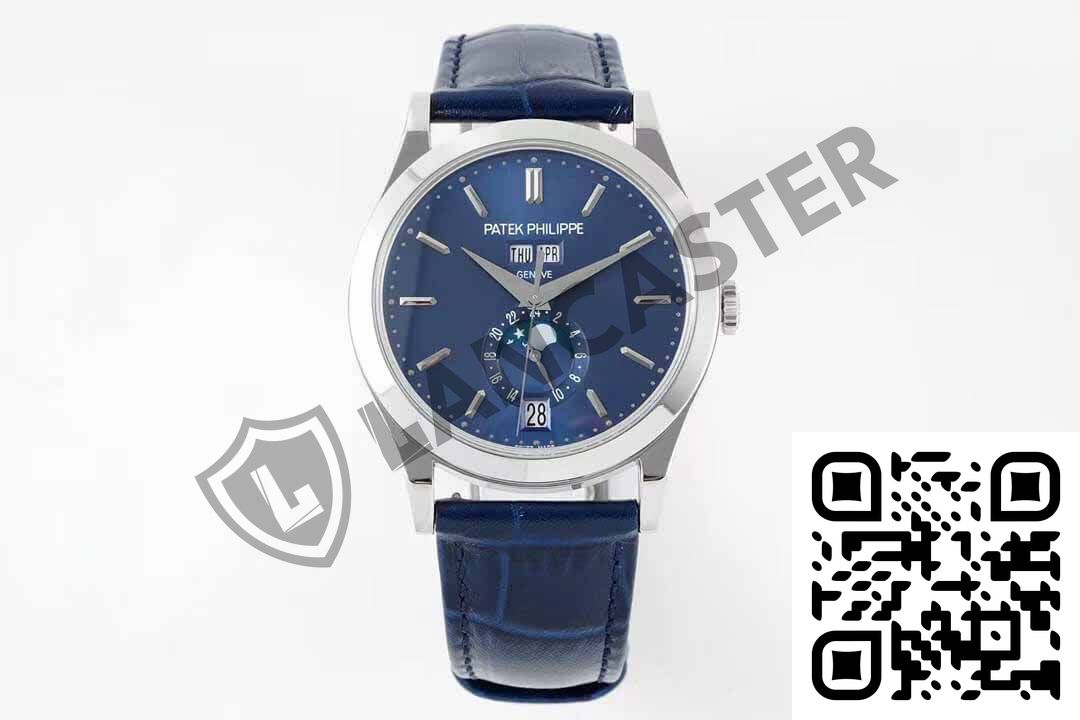 a watch with a blue face
