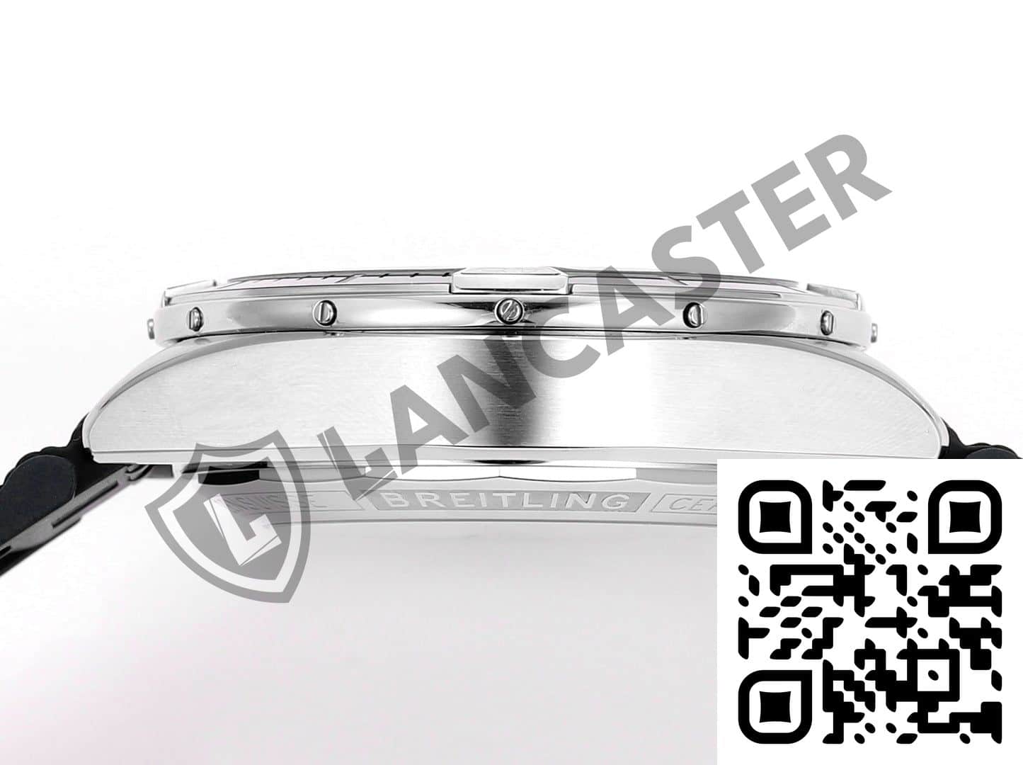 a silver watch with a qr code
